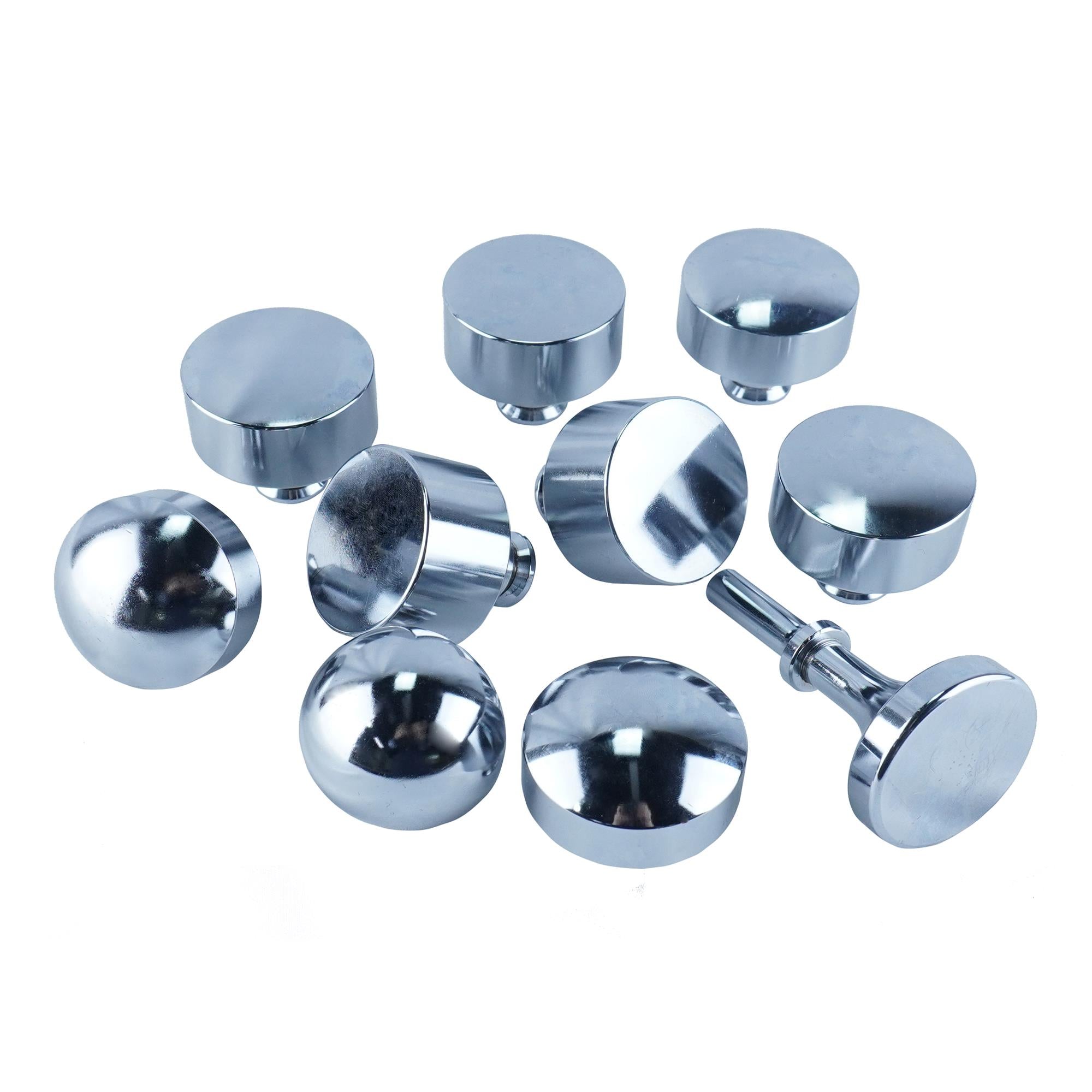 10 Piece Planishing Hammer Die Set 1 Top die,  9 bottom dies Flat, 3/4", 1-1/2", 2", 3", 4", 6", 8", and 12"