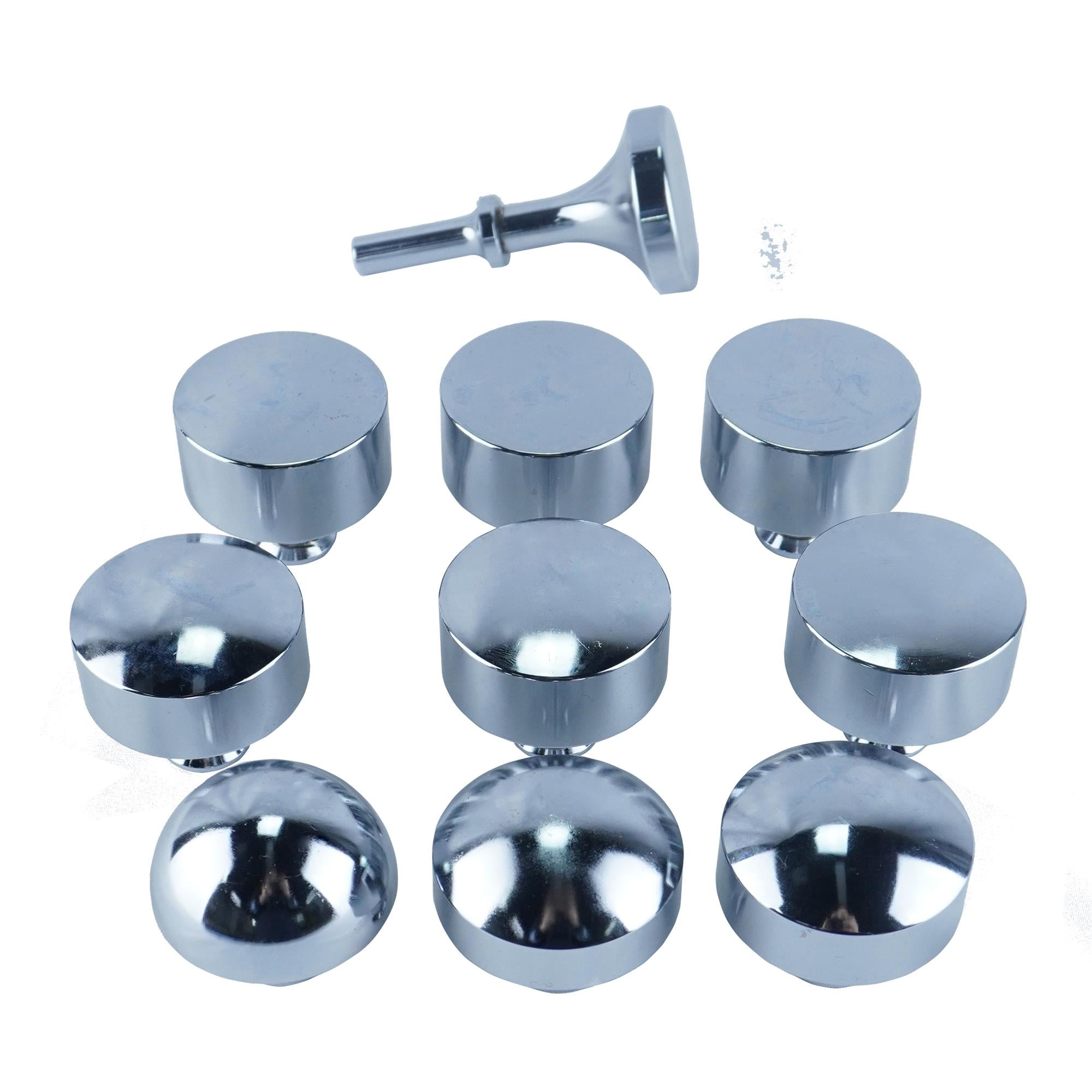 10 Piece Planishing Hammer Die Set 1 Top die,  9 bottom dies Flat, 3/4", 1-1/2", 2", 3", 4", 6", 8", and 12"