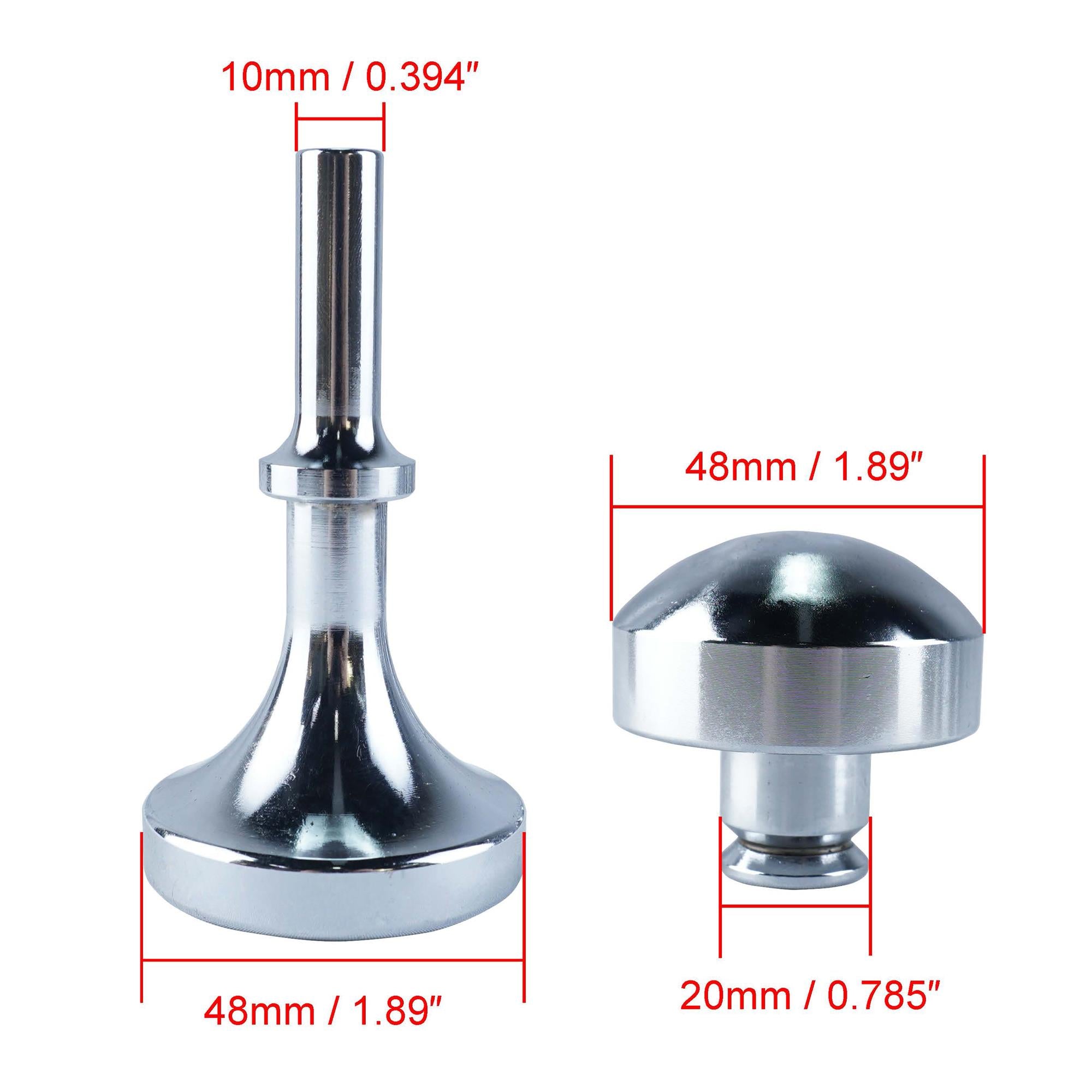 10 Piece Planishing Hammer Die Set 1 Top die,  9 bottom dies Flat, 3/4", 1-1/2", 2", 3", 4", 6", 8", and 12"