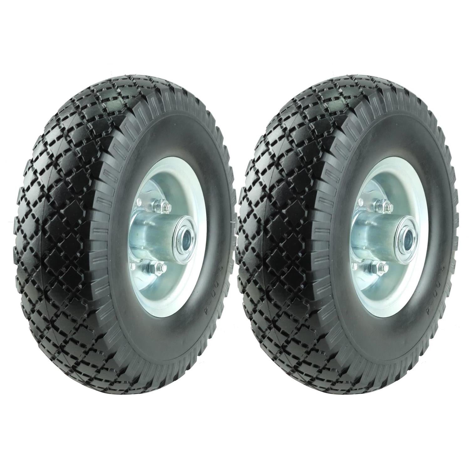 Twin Pack 10-Inch Solid Rubber Tire Wheels