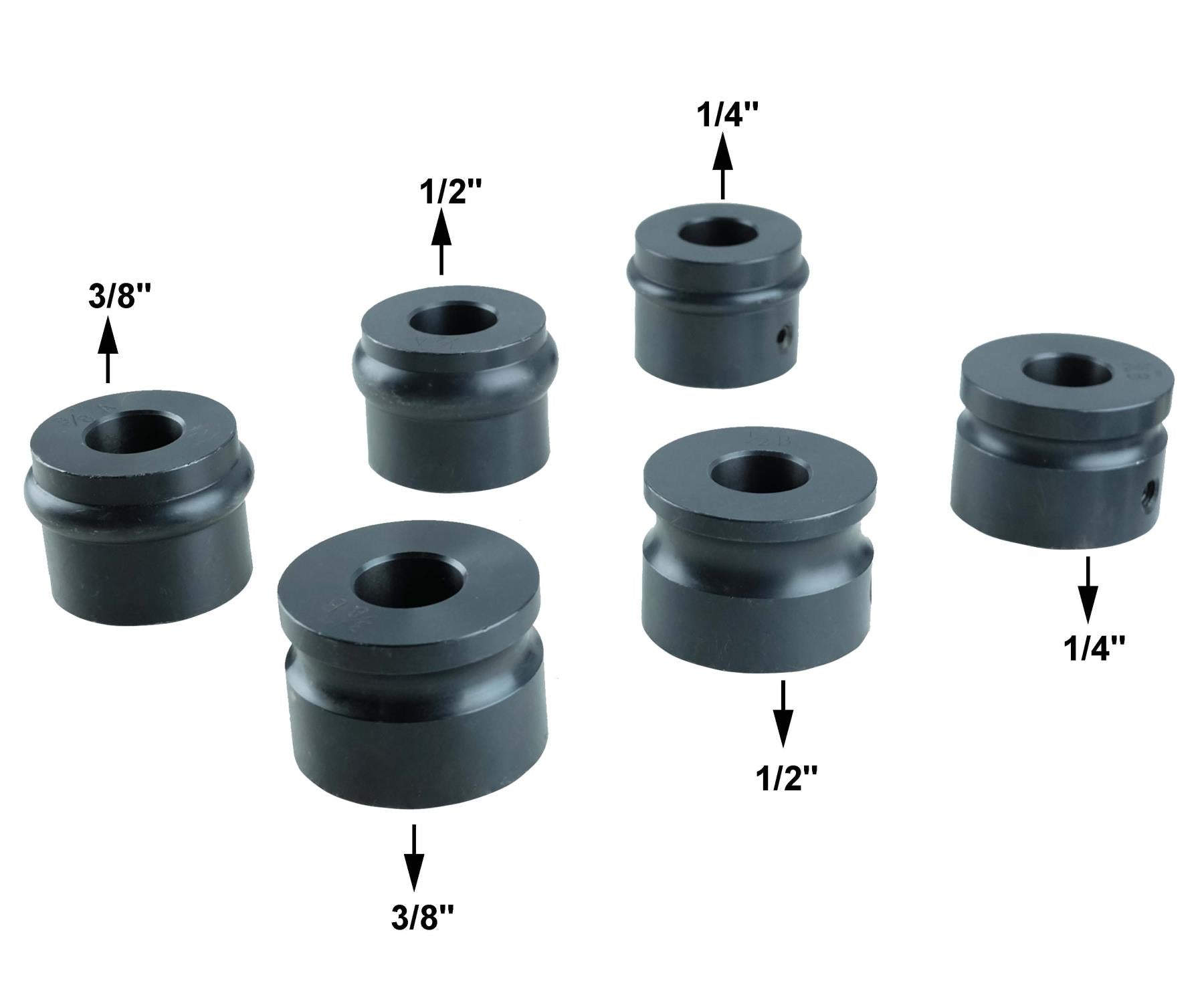 RK5019 Bead Roller Half-Round Die Set with 6 dies includes 1/4”, 3/8”, 1/2”Radius Dies 22mm (0.866") shaft