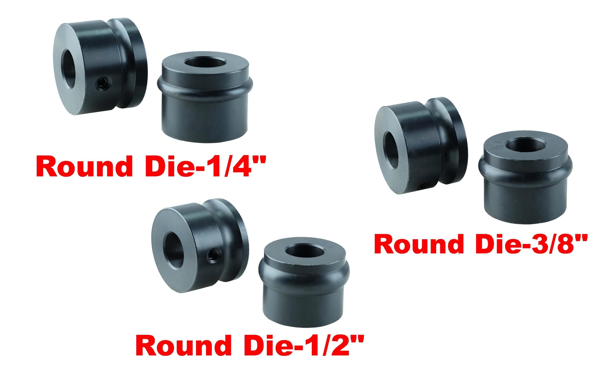 RK5019 Bead Roller Half-Round Die Set with 6 dies includes 1/4”, 3/8”, 1/2”Radius Dies 22mm (0.866") shaft