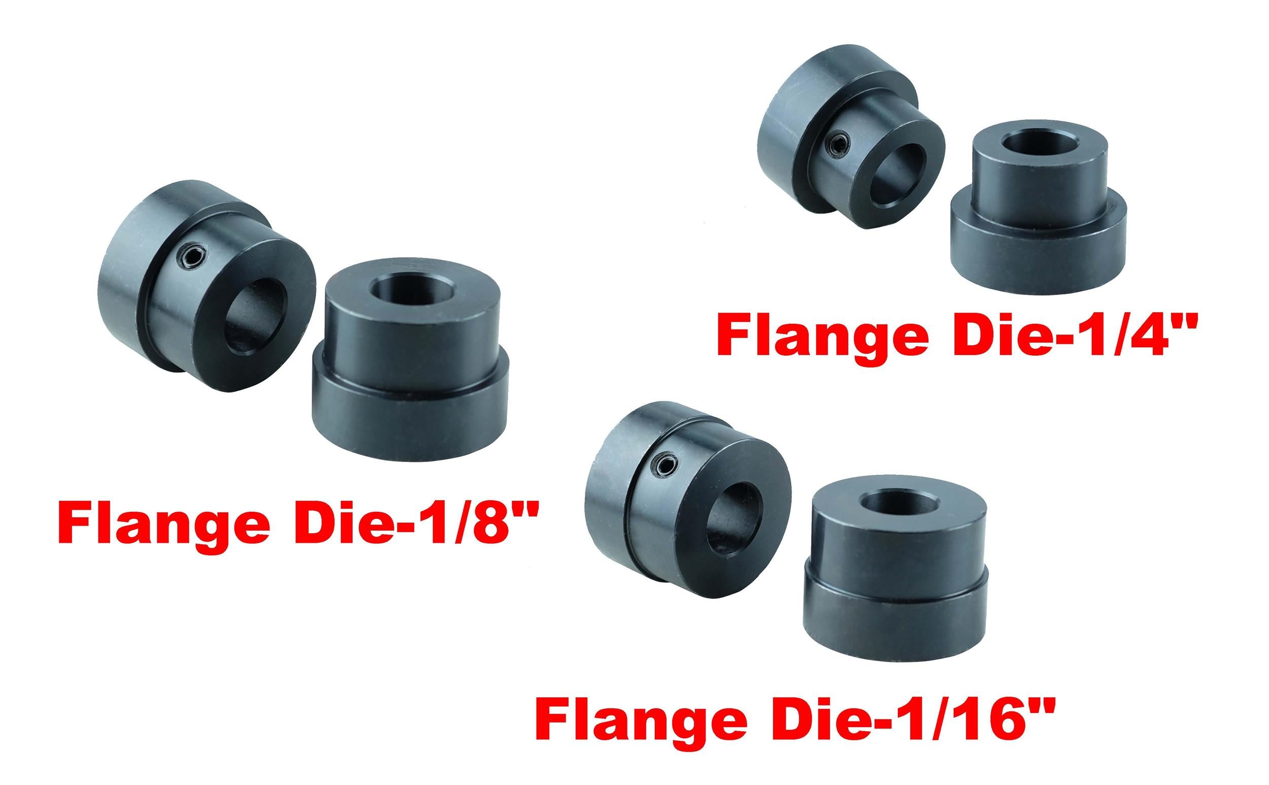 RK5020 Bead Roller Flange Die Set with 6 dies includes 1/16”, 1/8”, 1/4” Dies Fits Most Bead Rollers With 22mm (0.866") Shaft