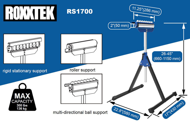 RS1700 Heavy-Duty Roller Stand