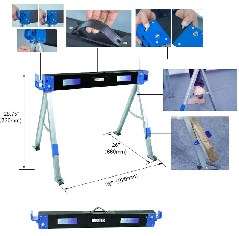 SH007T Iron-Man Folding Sawhorse